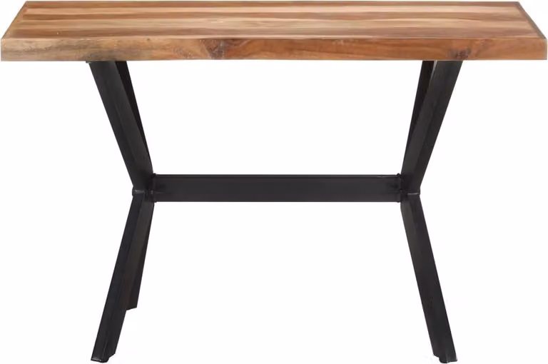 vidaXL Eettafel van massief hout, honingkleur, B/D/H: 120 x 60 x 75 cm