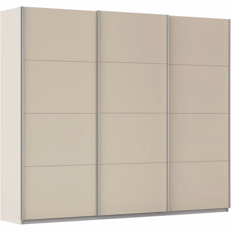 Kledingkast Kick Champagne met aluminiumkleur greeplijst Breedte: 271 cm, Hoogte: 229 cm
