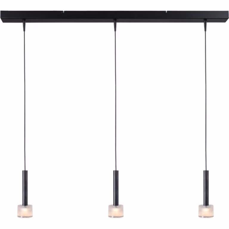 Masterlight Fabro 3-lichts led hanglamp - Dappled Oil - Wit/Zwart