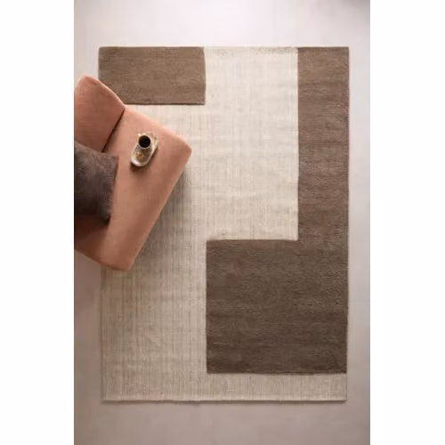 Studio LIVIT Basrah vloerkleed van wol en katoen met abstract modern design, 290 x 200 cm