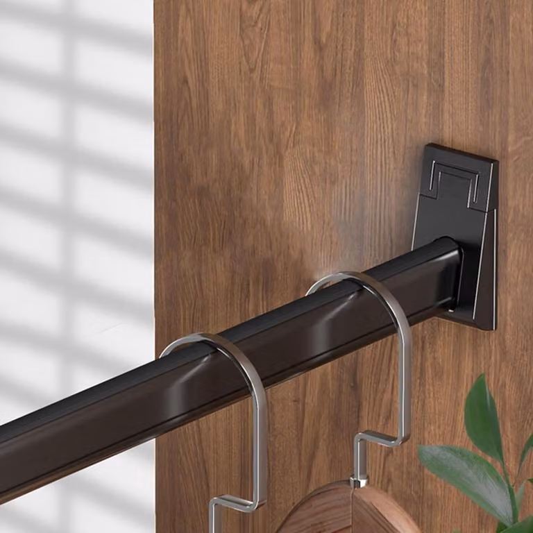 Inkortbare aluminium kledingroede voor kasten en garderobes, zwart, 40 cm