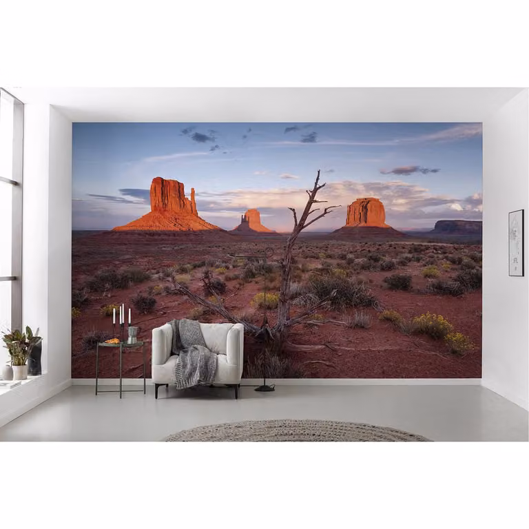 home24 Fotobehang Wild West Heroes, Bruin en Rood, B: 450 cm, H: 280 cm
