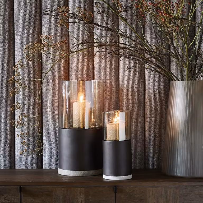 Riviera Maison Windlicht Andiamo M Bruin Transparant Hoogte: 50 cm