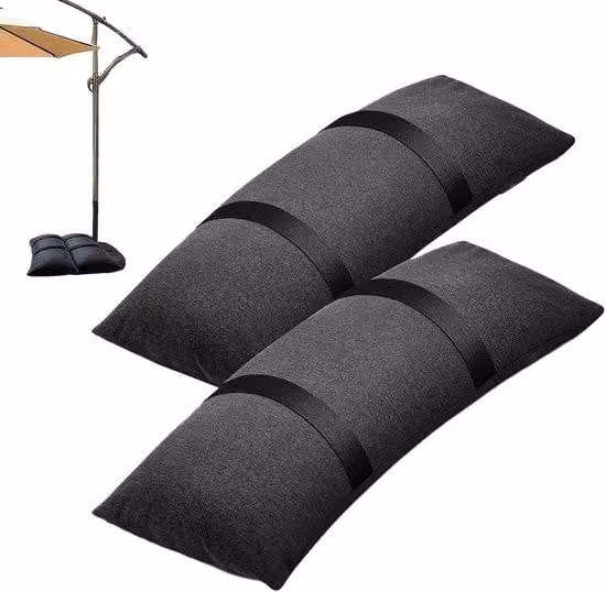 WAN Gewichtszak Parasolvoet - Vulbare Zandzak voor Buiten - Zwart - B/D/H: 30 x 20 x 6 cm