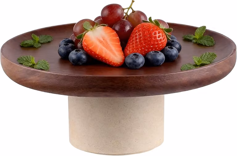 Decoratieve Houten Fruitschaal voor Tafelversiering - Breedte: 16,5 cm, Diepte: 8 cm