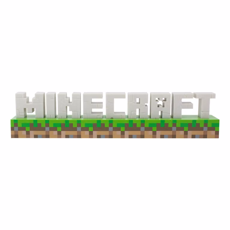 Paladone Minecraft Logo LED Nachtlamp voor op een tafel