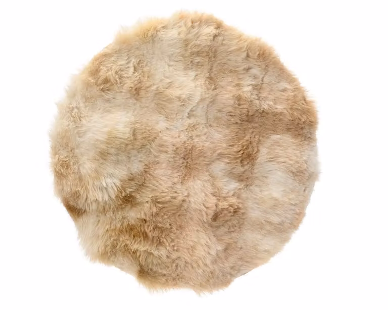 Rond polyester vloerkleed beige met modern design, Diameter: 38 cm
