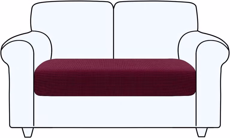 Rekbare bankovertrek van jacquard weefsel voor het beschermen van je meubels, wijnrood, 102-127 cm
