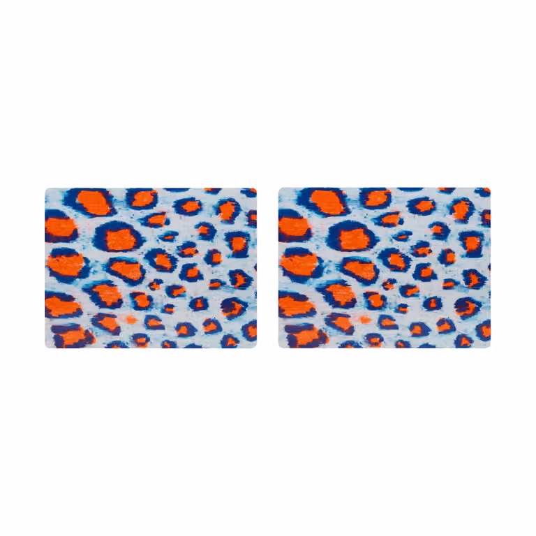 Hem Monster placemat 2-pack Coral-white-ultramarine blue B/D: 30 x 40 cm
