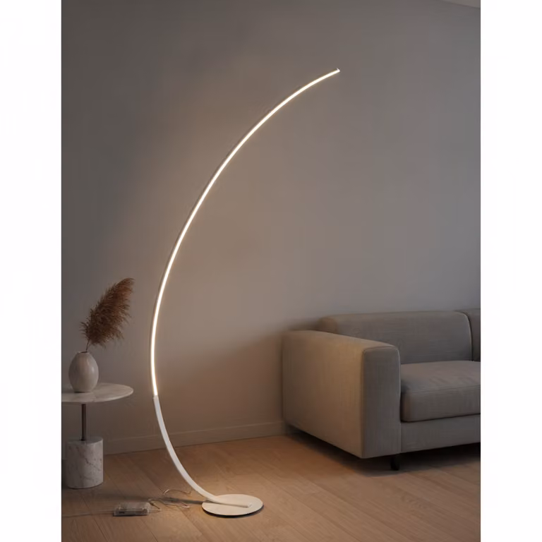 Lyora Vloerlamp wit modern met dimbare LED warm wit licht