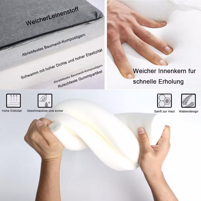 Comfortabel Dik Zitkussen voor Bank, Tuinbank of Stoel - Lichtgrijs - 60 x 35 cm