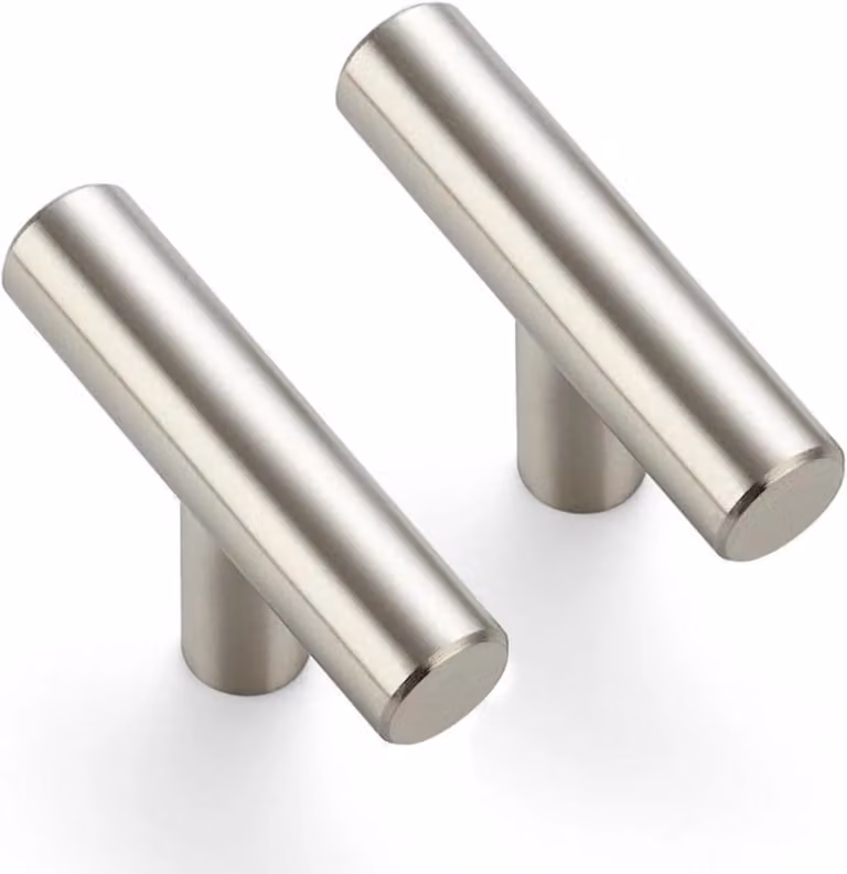 10 Stuks Meubelknoppen Zilver - RVS Ladehandgrepen met Bevestigingsschroeven voor Kasten, Keukenkastjes en Garderobes