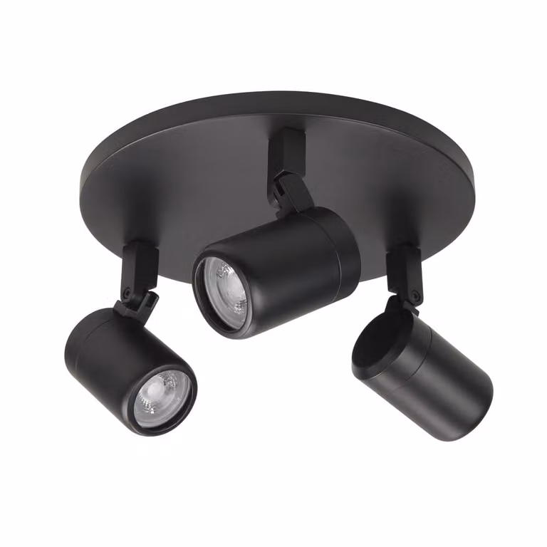 Highlight Spot Rain 3-lichts rond plafondspot zwart IP44