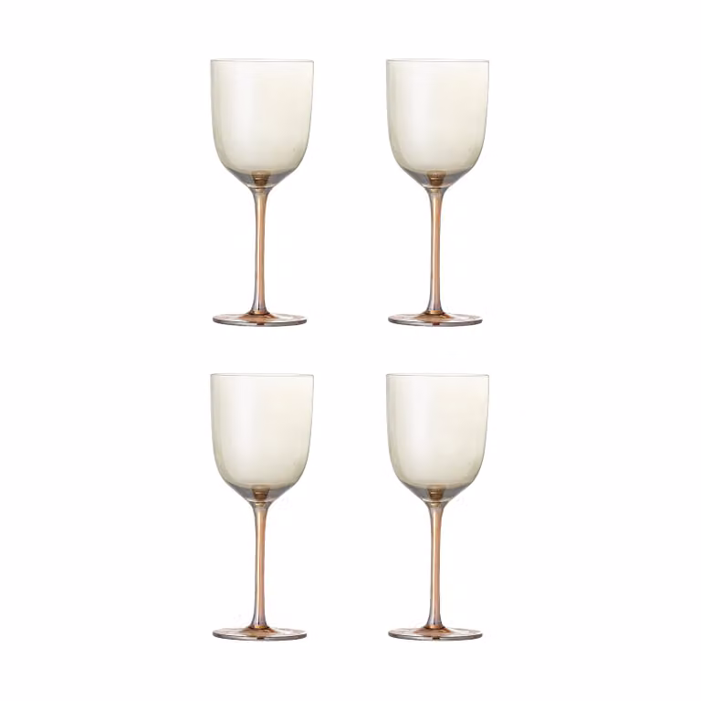 Bloomingville Aston wijnglas set van 4 stuks - Brons/Transparant