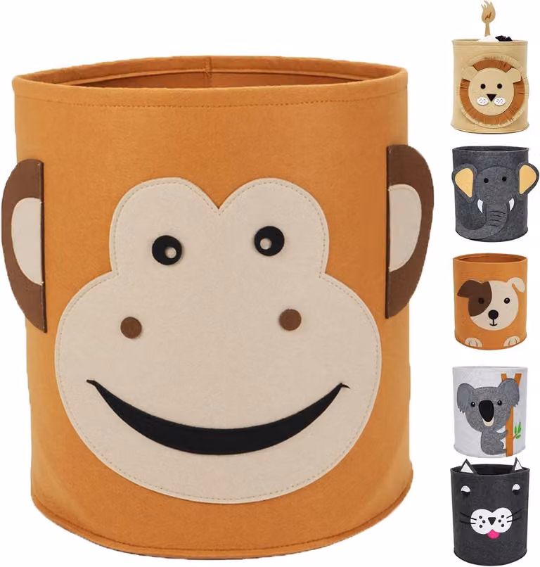 SnelShoppen Opbergmand voor Kinderen met Dierenontwerp, Vilt, 40 cm