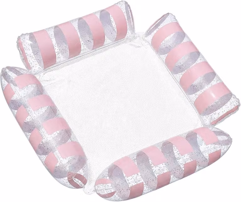 Opblaasbare Waterhangmat Roze met Geventileerd Gaas Centrum - B/D/H: 83 x 83 x 2 cm