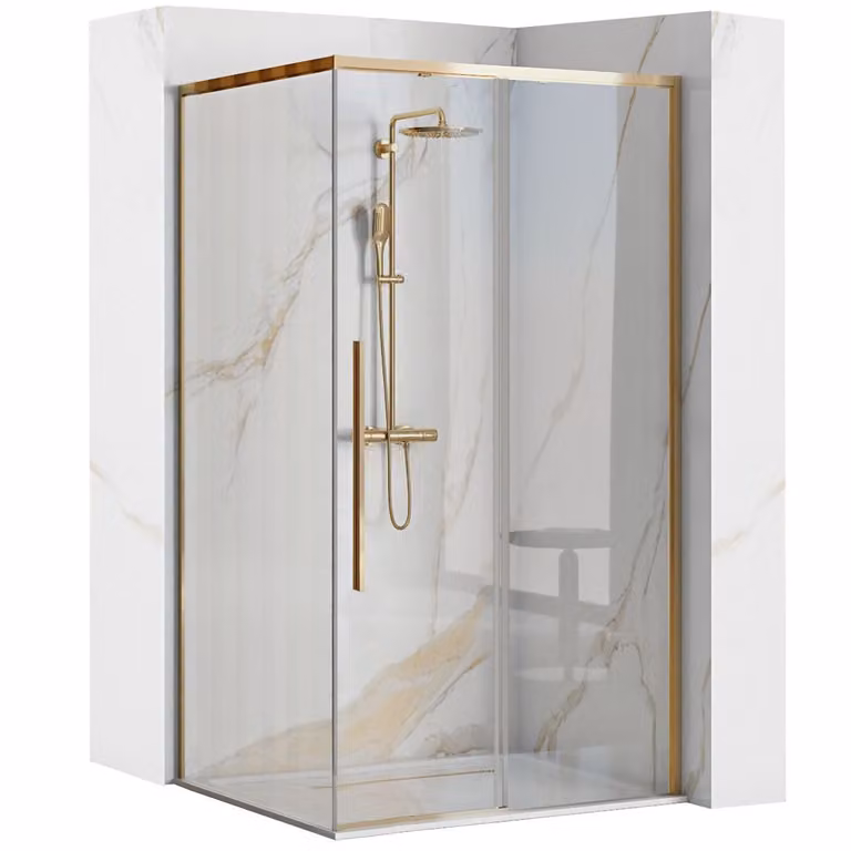 Rea Solar Gold Douchecabine zonder douchebak, 90 x 90 cm