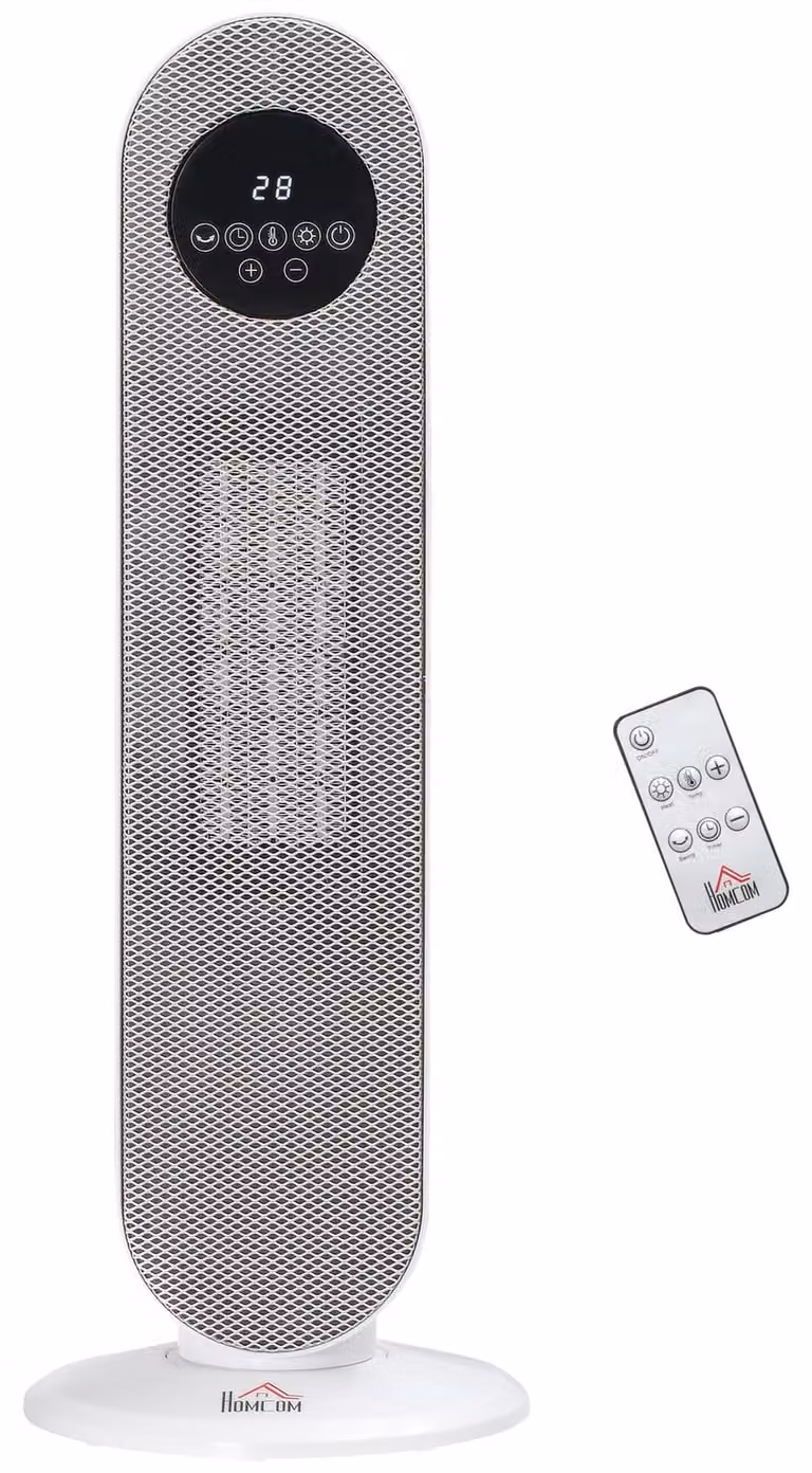 HOMCOM Keramische Kachel met PTC-technologie, 2000W, inclusief afstandsbediening en oscillerende functie