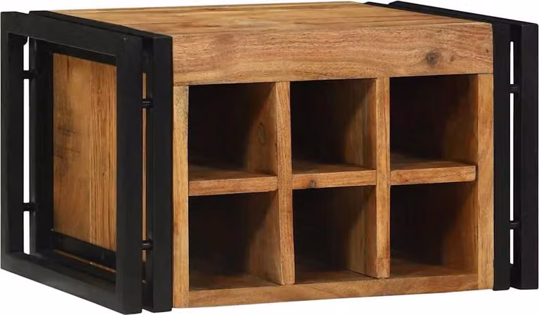 vidaXL Wijnrek set van 2 stuks, massief acaciahout, B/D/H: 46 x 35 x 27,5 cm