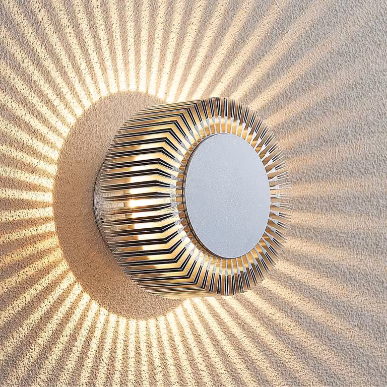 Lucande Keany LED Buitenwandlamp - Grijs - Aluminium - Modern - IP54