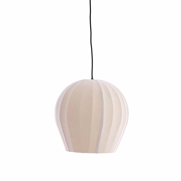 Light & Living Zagori Bouclé hanglamp - Beige/Bruin - Rond - Ø 35 cm