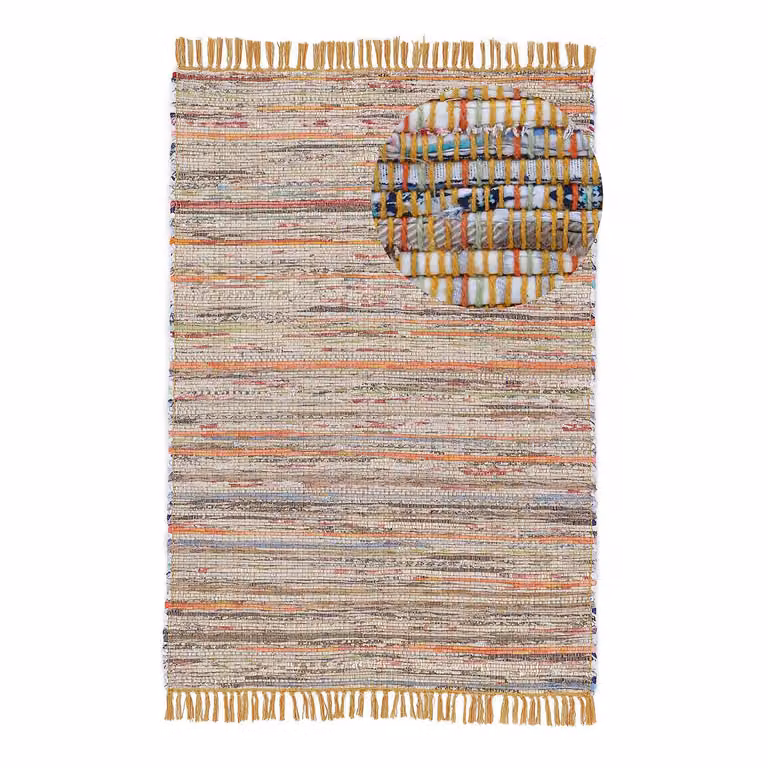 home24 Kelim Chindi katoenen vloerkleed geel/multicolor B: 160 cm, L: 230 cm