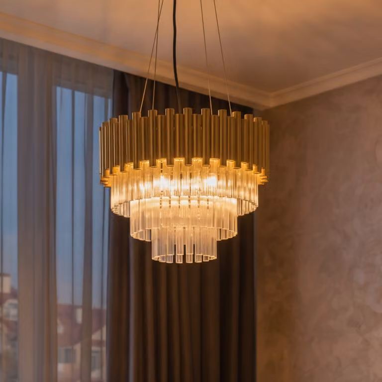 Lyora Hanglamp Magnolia goud met kristal Ø 39cm