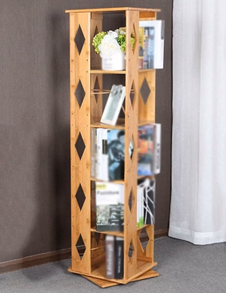 Draaibare Boekenplank 360 Graden Roterend - Stapelbare Boekenplank - Veelkleurig - H x B x D: 147.5 x 37 x 37 cm