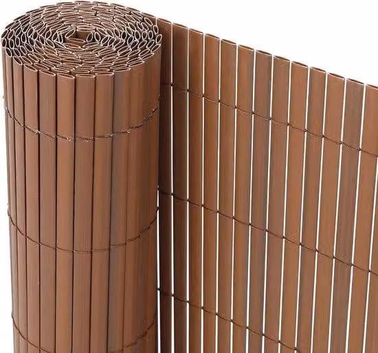 Privacybescherming voor balkon en tuin - Mat privacy-scherm - Bruin - Lengte: 400 cm, Hoogte: 90 cm