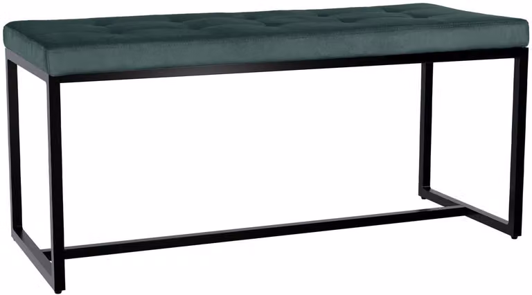 CLP Barci 2-zitsbank, moderne groene fluwelen bank met zwart ijzeren frame