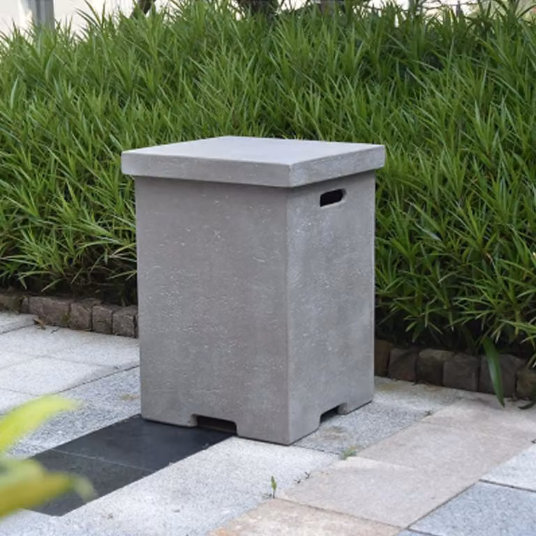 Elementi Afdekking voor gasflessen, betonlook, grijs, geschikt voor 11 kg gascontainers, rechthoekig