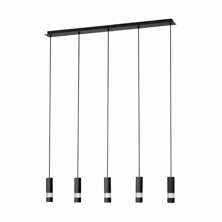 Stars of Light Bernabeta Hanglamp 5-lichts zwart met transparante elementen
