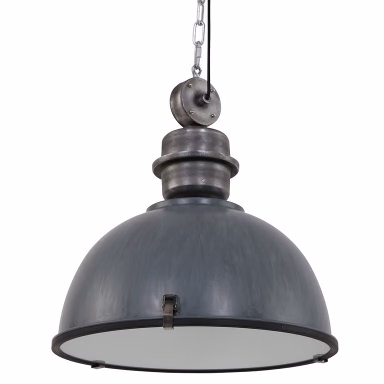 Steinhauer Hanglamp Bikkel XXL Grijs met Glas en Metaal Ø 52 cm