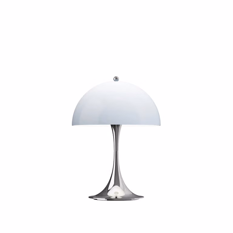 Louis Poulsen Panthella 250 Portable LED tafellamp - Chroom/Blauw/Grijs - Dimbare oplaadbare lamp