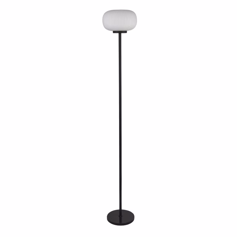 Design vloerlamp Lumina Searchlight zwart metalen ronde voet