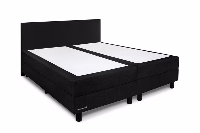 Boxspring Isabella Gitzwart (Inari 100) van Beddenleeuw, zwart, 160 x 200 cm
