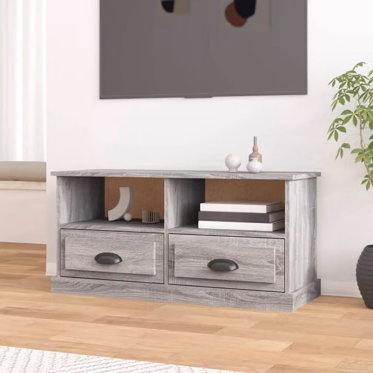 Modern houten tv-kast dressoir met laden en open vakken voor de woonkamer