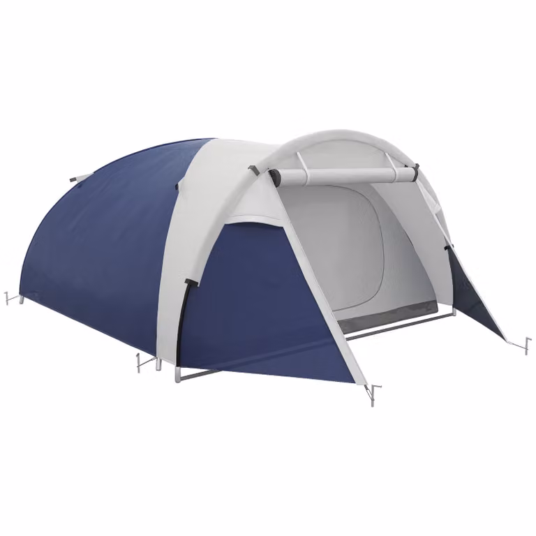 Outsunny Pop-up familietent voor 3-4 personen, waterdicht 210T polyester met UV-bescherming, B/D/H: 320 x 240 x 130 cm