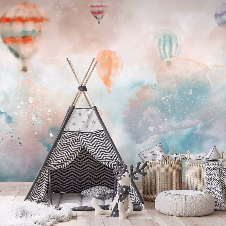home24 Vlies-fotobehang Balloon Dream Abstract Multicolour Breedte: 150 cm
