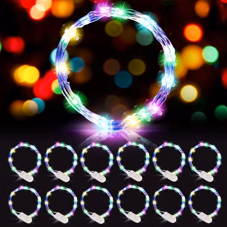 Set van 12 LED Fairy Lights Lichtslingers van 2 meter voor decoratie bij bruiloften, verjaardagen en feestdagen