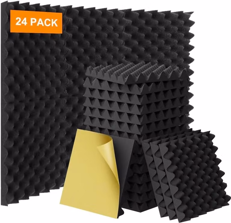 Set van 24 Geluiddempende Akoestische Panelen, 30 x 30 x 2.5 cm - Zelfklevende Geluidsisolatie voor Studio, Kantoor en Plafond