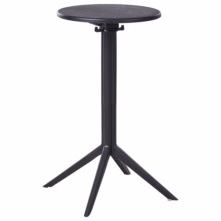 Beliani Legrena Ronde Tuintafel met Opklapbaar Blad - Zwart
