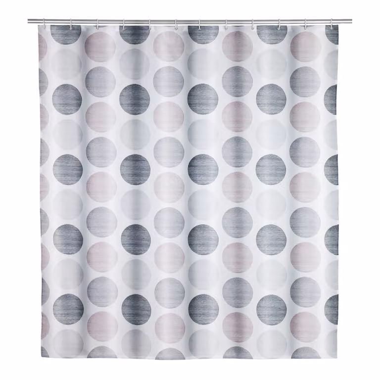home24 Douchegordijn Dots polyester meerkleurig/grijs B: 180 cm, H: 200 cm