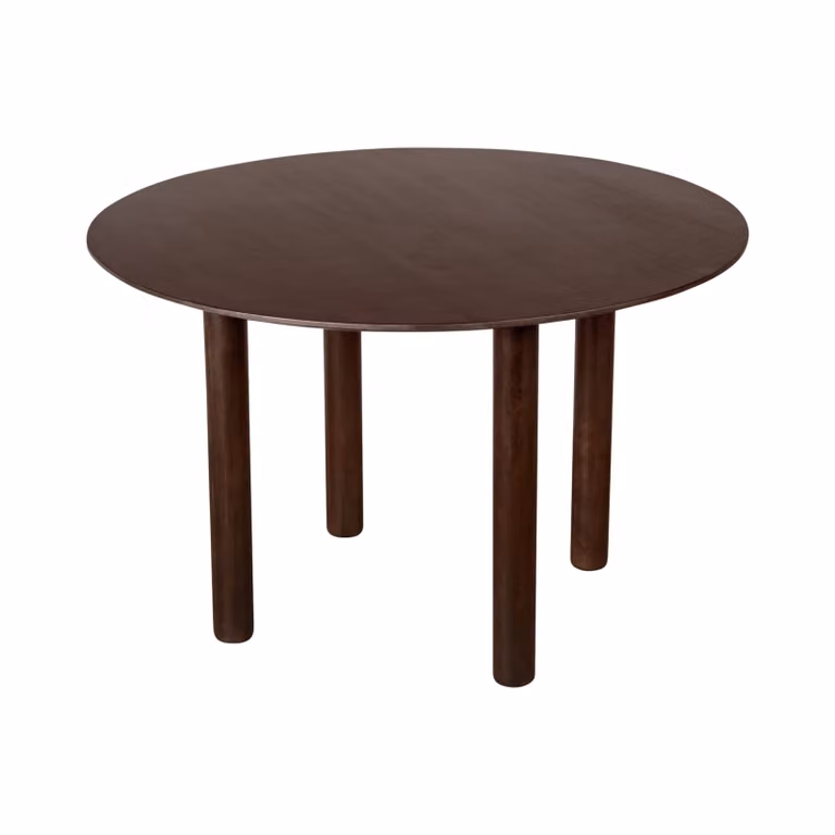 Lewis & Loft Eettafel Lian - Rond - FSC®-gecertificeerd mangohout - Walnoot bruin - ⌀120 cm