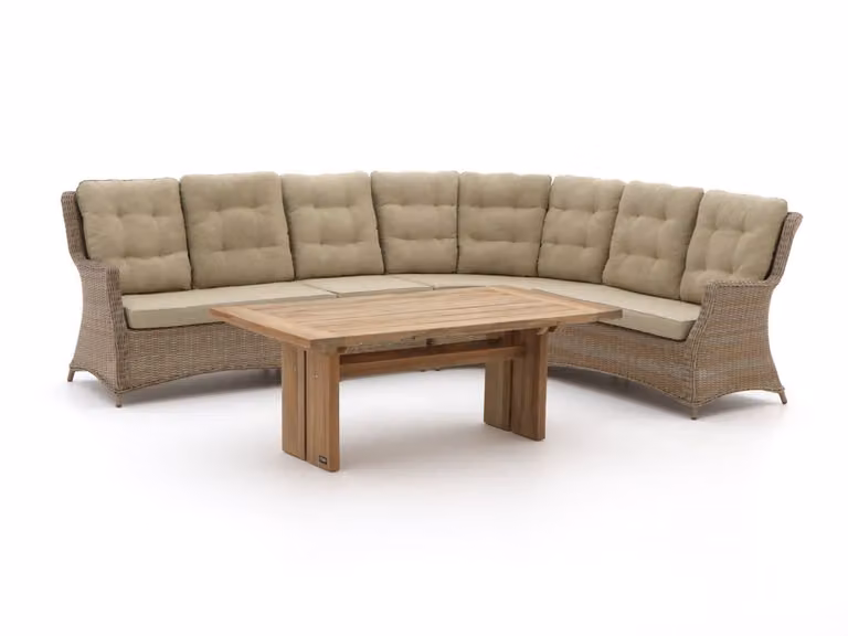 Intenso Dining loungeset voor 6 personen, Beige Wicker en Teak