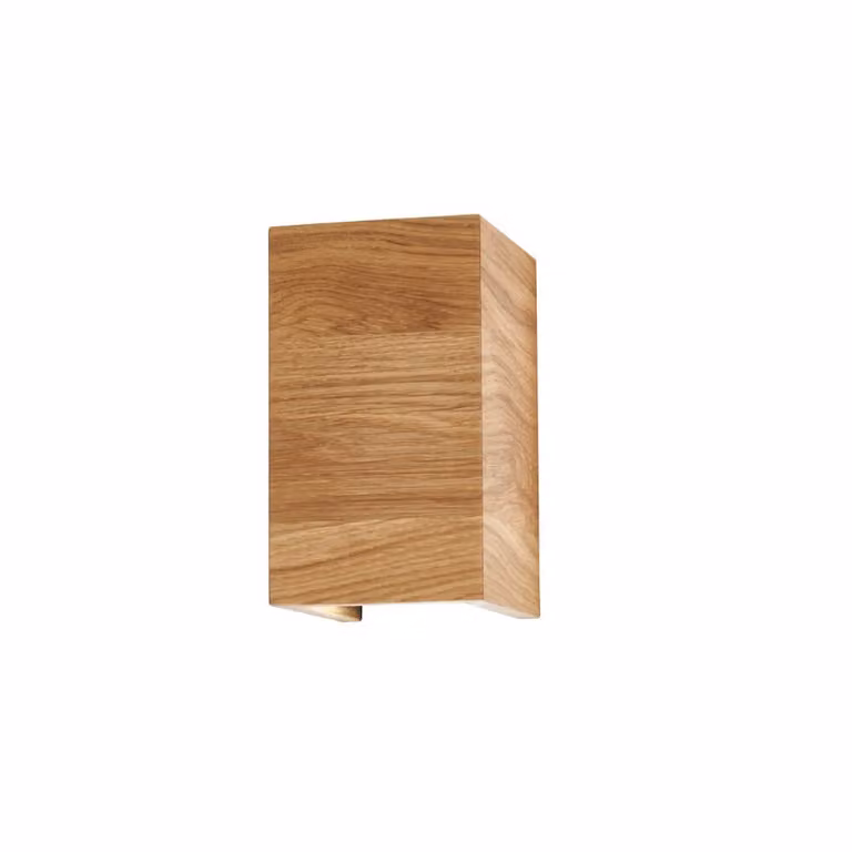 Fischer & Honsel Shine-Wood Led wandlamp in bruin hout met warm wit licht, Hoogte: 18 cm