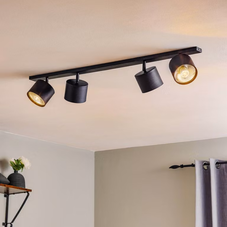 Aldex Plafondlamp Bot, zwart, dimbaar, modern metaal