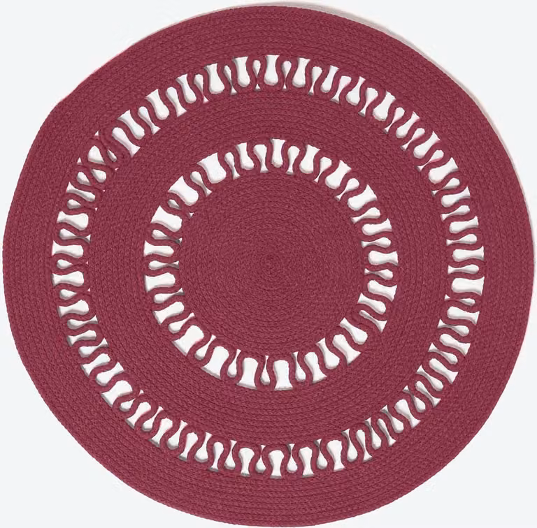 Homescapes Gevlochten Rond Vloerkleed Paars/Pruim, Diameter: 90 cm