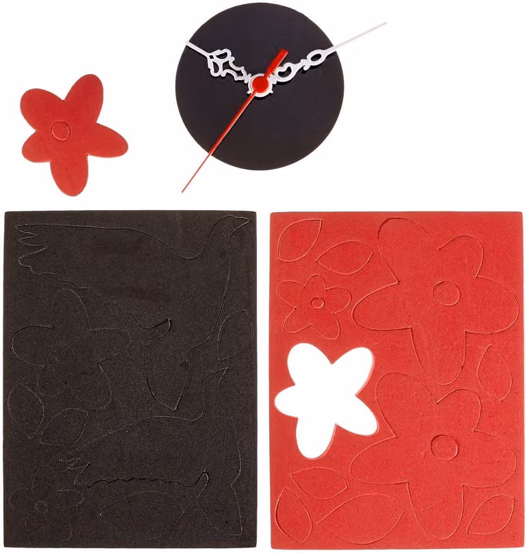 Decoratieve Plexiglas Wandklok - Kleurrijk - B: 50 cm, H: 32 cm