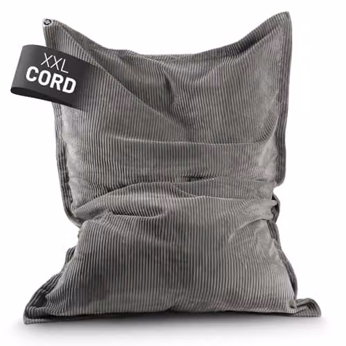 Lumaland Zitzak Classic XXL Corduroy - Enorme Bean Bag voor de woonkamer of slaapkamer - 380 L - B: 140 cm, L: 180 cm